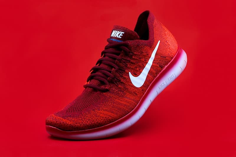 Red athletic performance sneaker