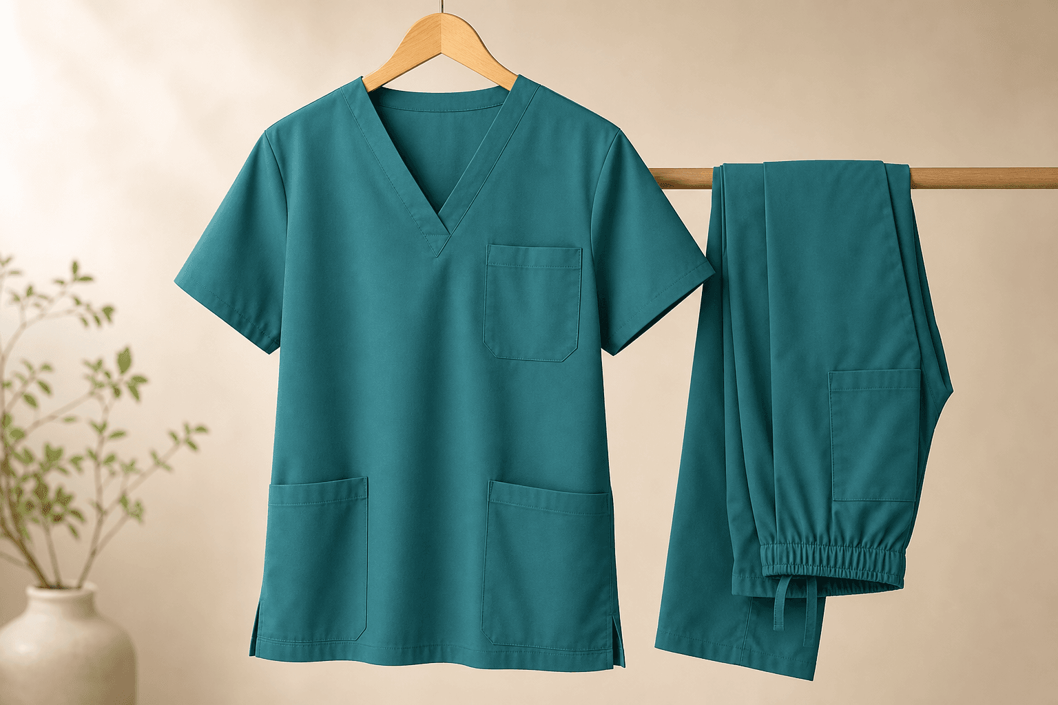 Teal medical scrubs set
