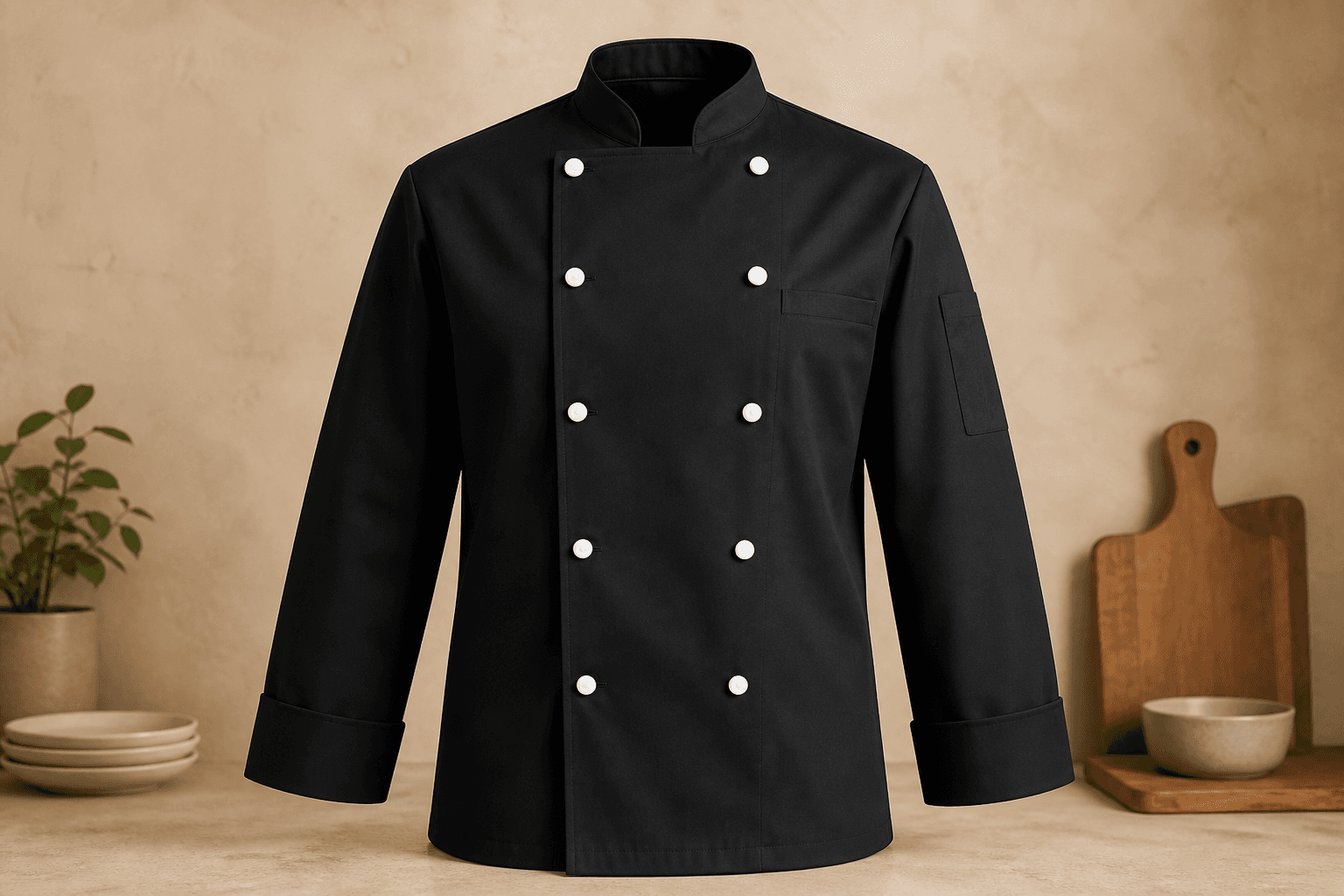 Black professional chef coat