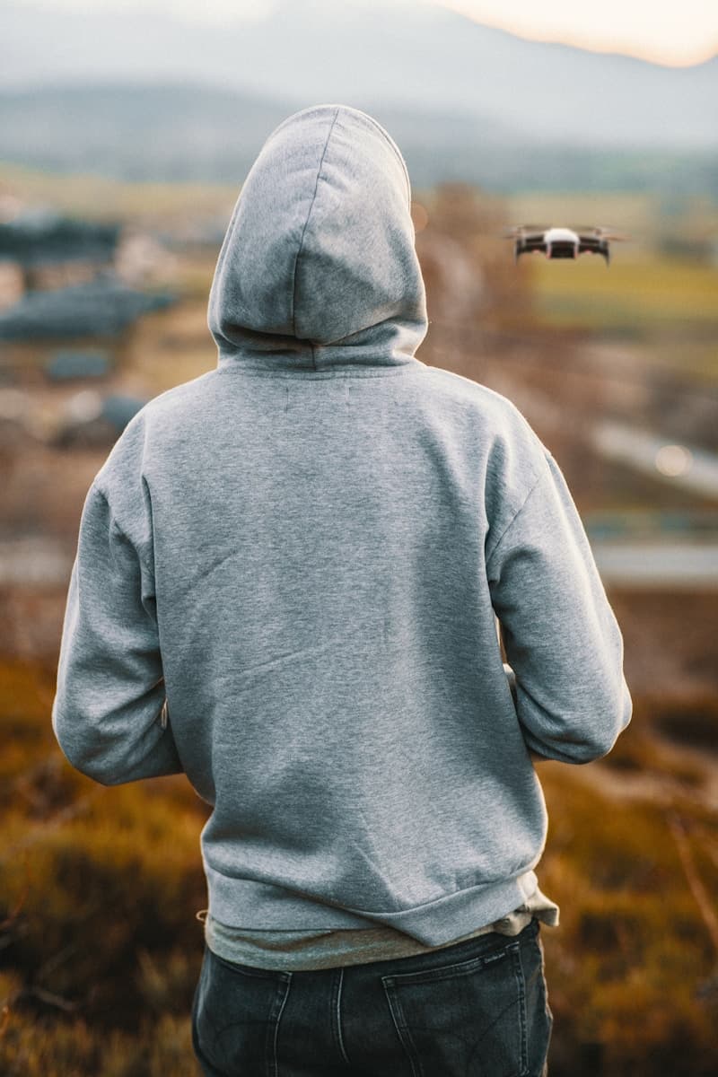 Gray fleece crewneck sweatshirt